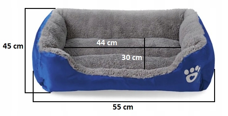 Legowisko sofa dla psa i kota RegMag, pluszowe, niebieskie M–XL 1