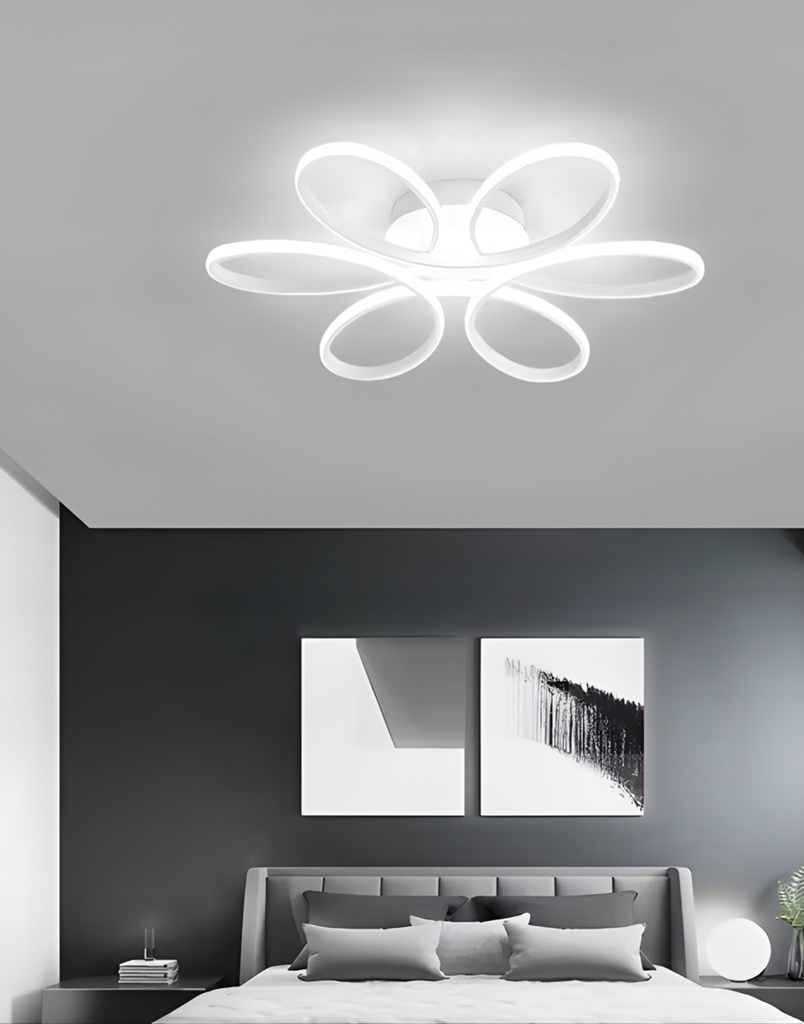 Lampa sufitowa LED plafon kwiat 6 obręczy 60 cm 56 W RegMag 2
