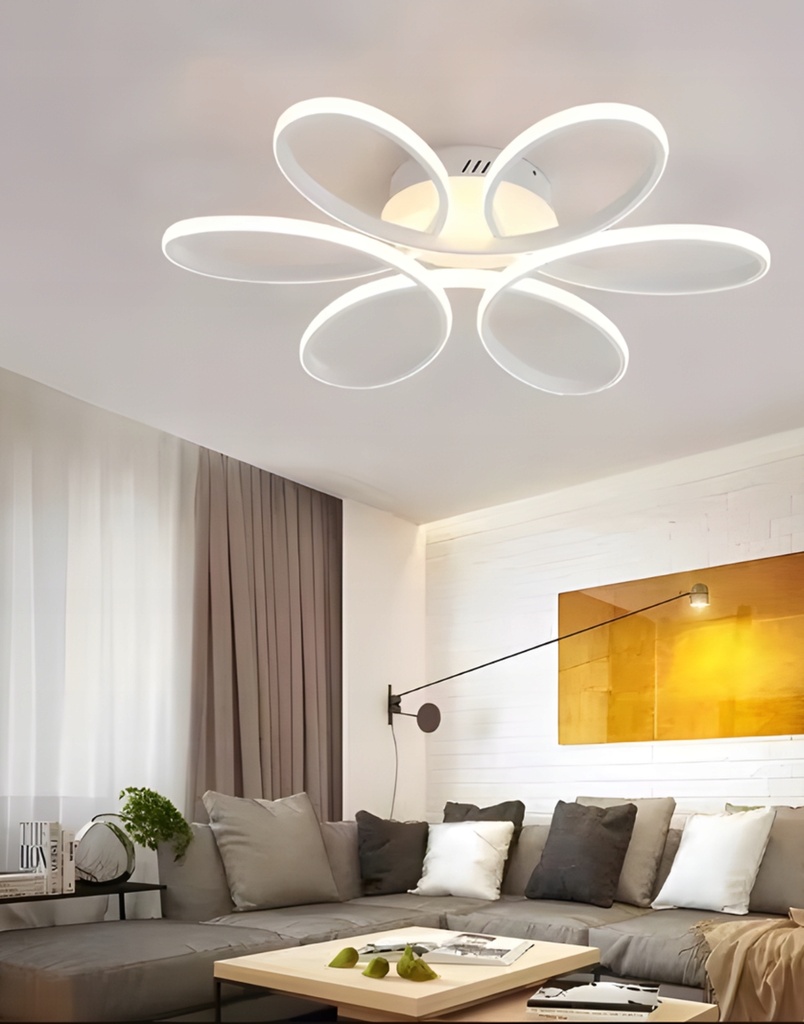 Lampa sufitowa LED plafon kwiat 6 obręczy 60 cm 56 W RegMag 3