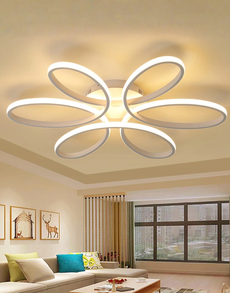 Lampa sufitowa LED plafon kwiat 6 obręczy 60 cm 56 W RegMag 6