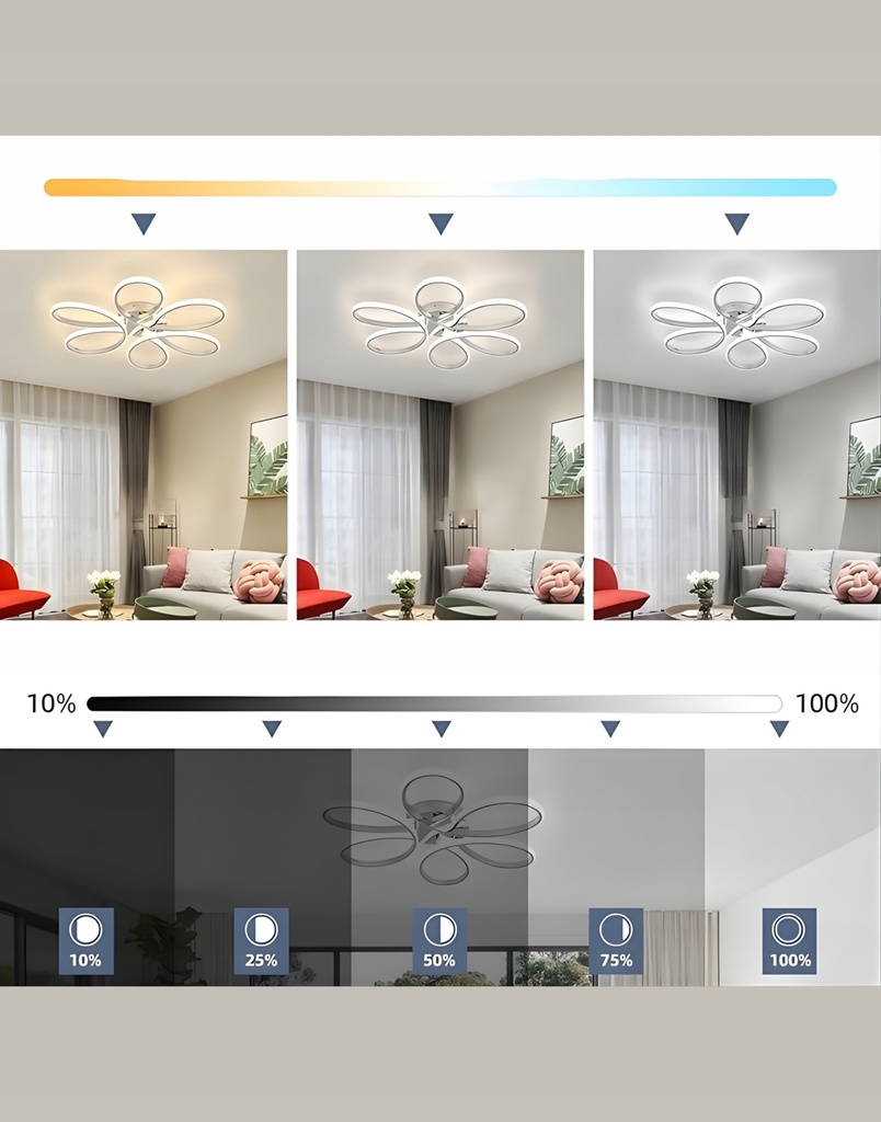 Lampa sufitowa LED plafon kwiat 6 obręczy 60 cm 56 W RegMag 7
