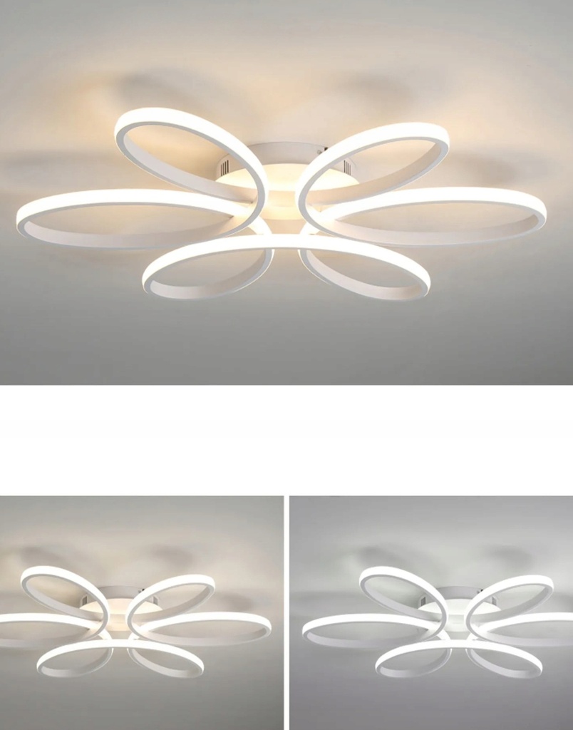 Lampa sufitowa LED plafon kwiat 6 obręczy 60 cm 56 W RegMag 8