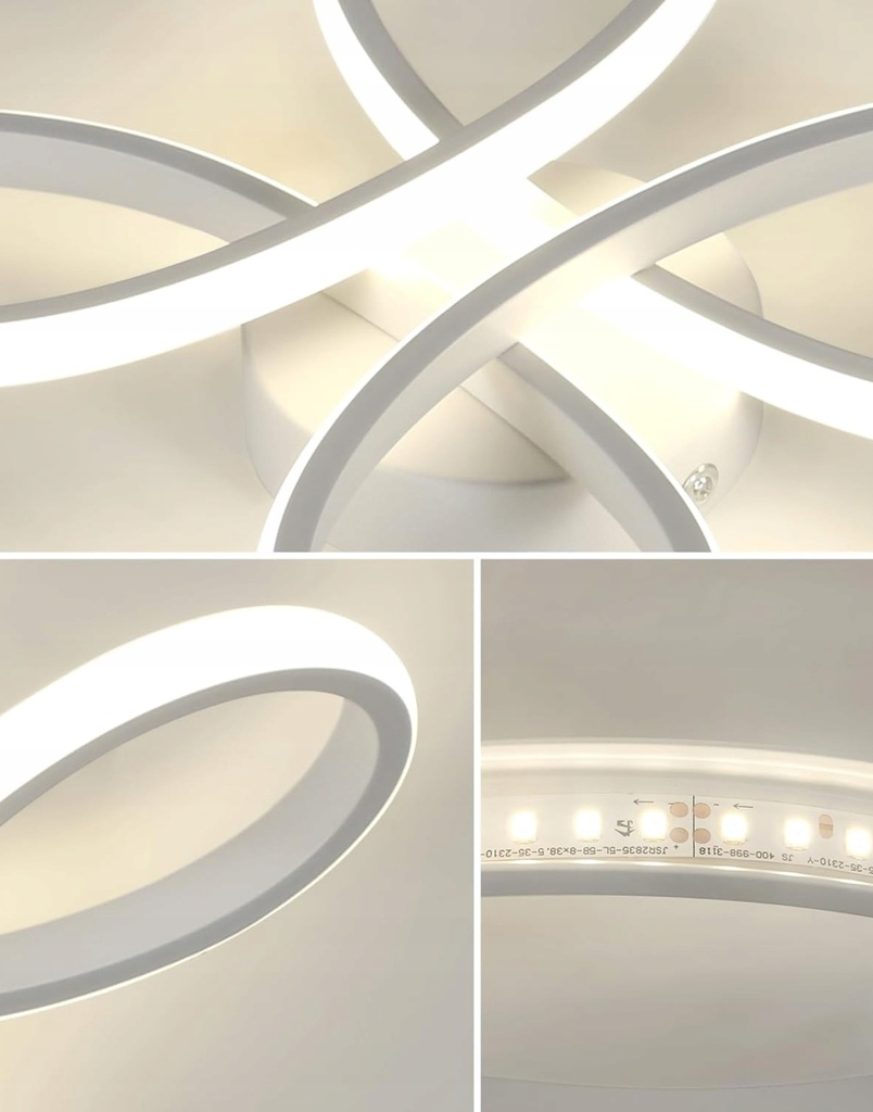 Lampa sufitowa LED plafon kwiat 4 obręcze 32 W RegMag z pilotem 3