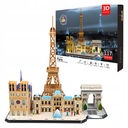 Puzzle 3D Paryż z wieżą Eiffla i oświetleniem LED 117 el. RegMag