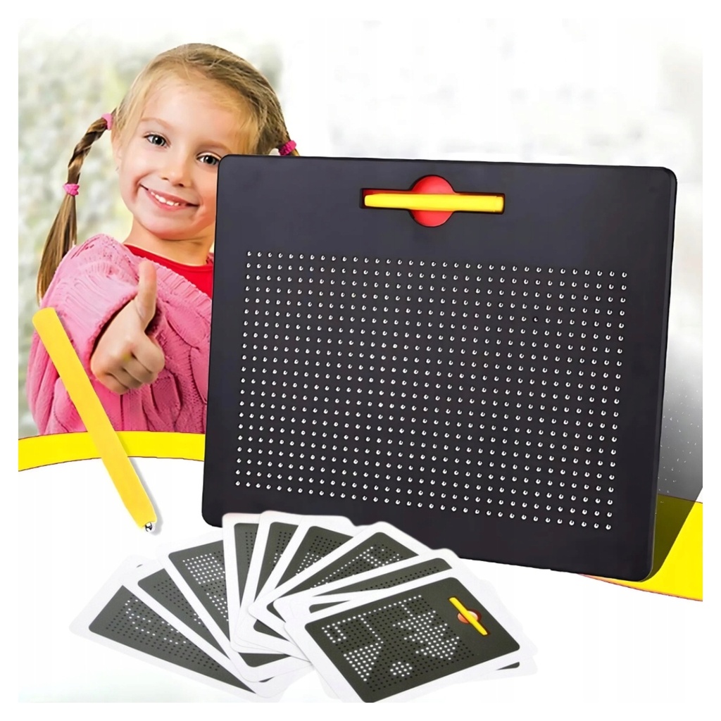 [5903899645961] Tablica magnetyczna MagPad dla dzieci – 714 kulek i 10 szablonów