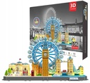 Puzzle 3D panorama Londynu z LED, 106 elementów