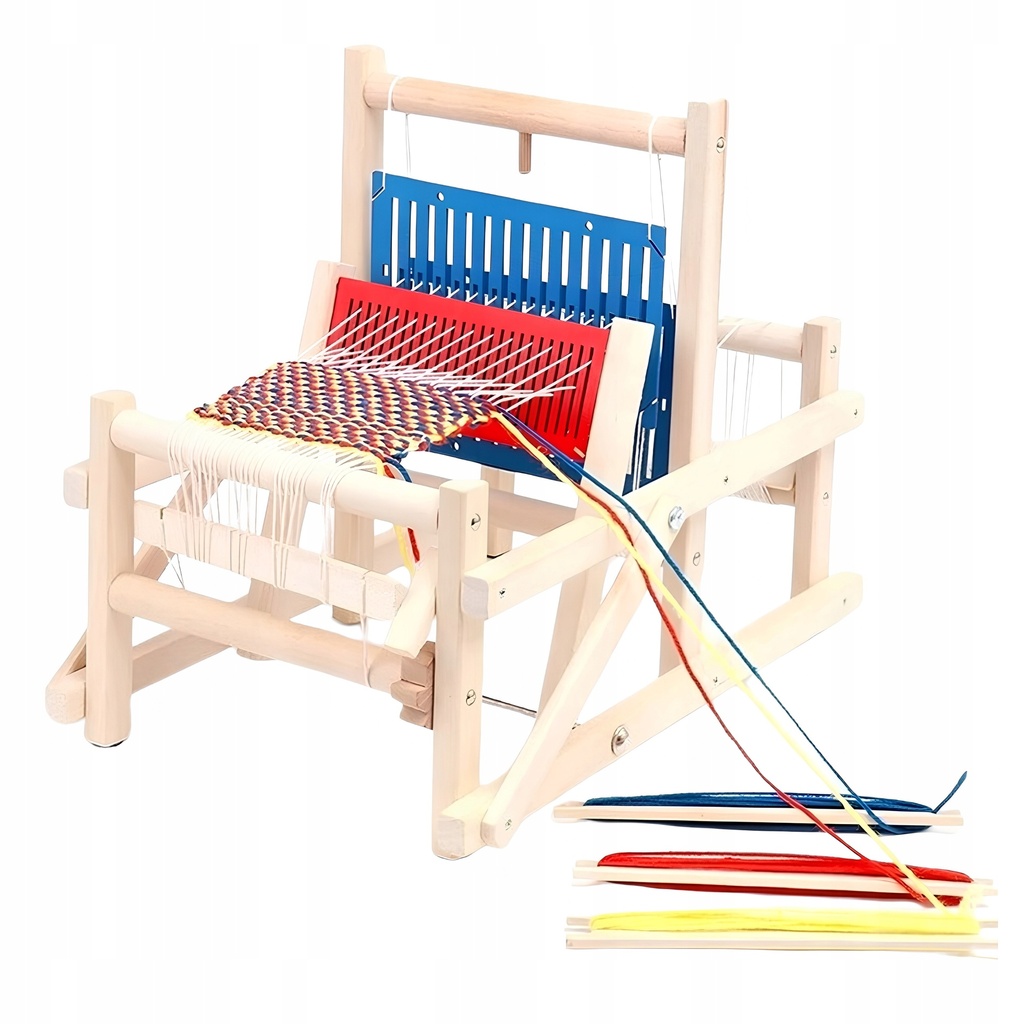 [5903899649341] Drewniane krosno tkackie dla dzieci Montessori z włóczką RegMag