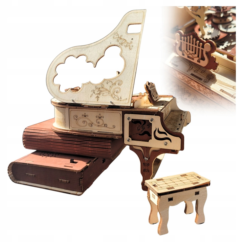 [5906893919229] Drewniane puzzle 3D fortepian Bluetooth RegMag 233 el.