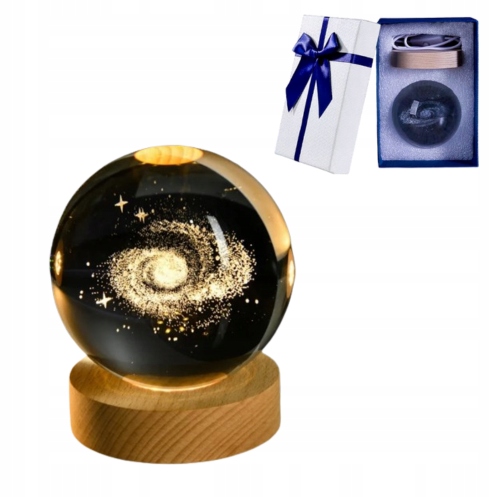 [OUTLET_5903899647576] Lampka szklana kula 3D Galaktyka 9,5 cm, powystawowa RegMag – outlet
