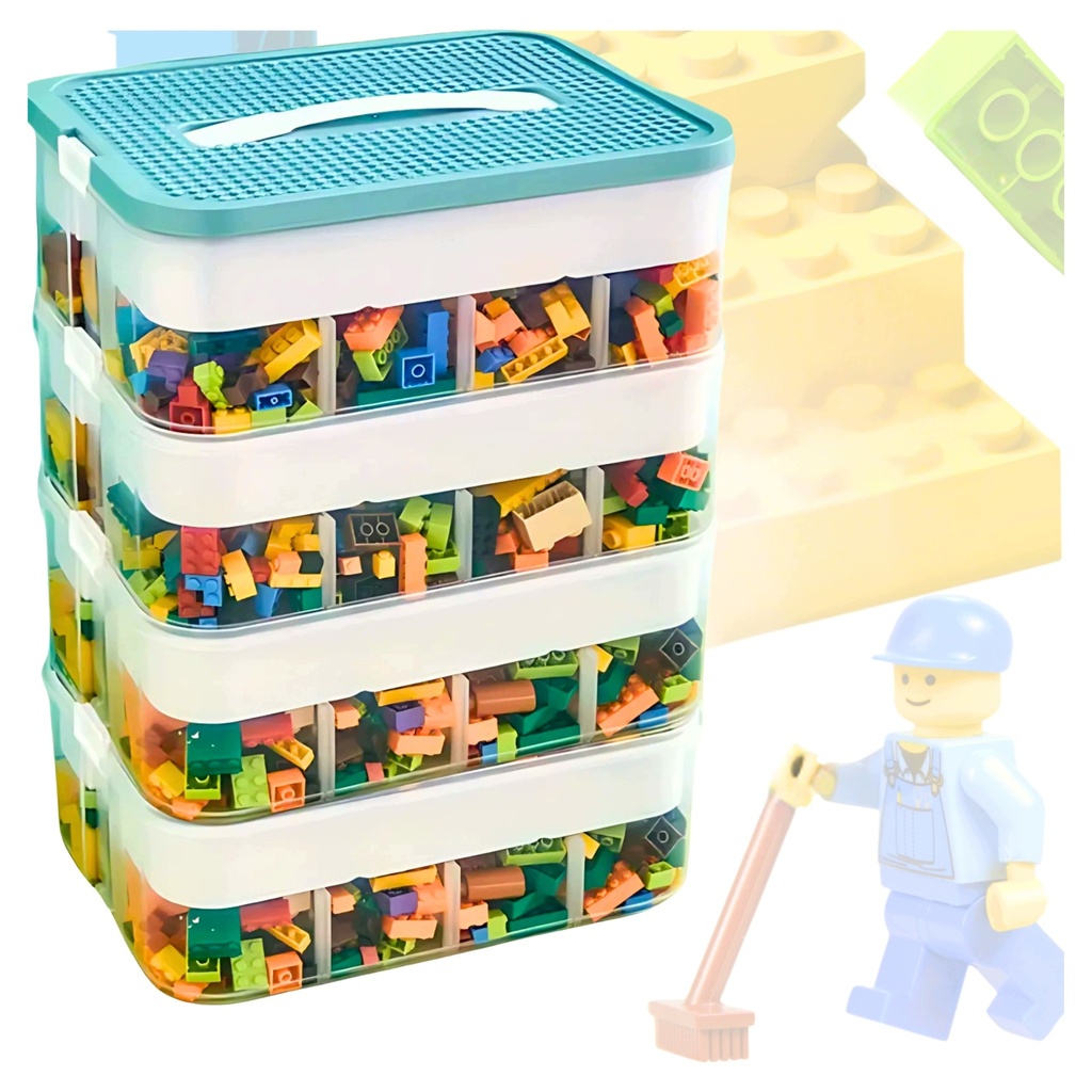 [OUTLET_5906893914873] Pojemnik na klocki 3-piętrowy z przegródkami 29 l RegMag – outlet