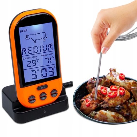 [5903899641925] Bezprzewodowy termometr kuchenny do mięsa z sondą i LCD RegMag