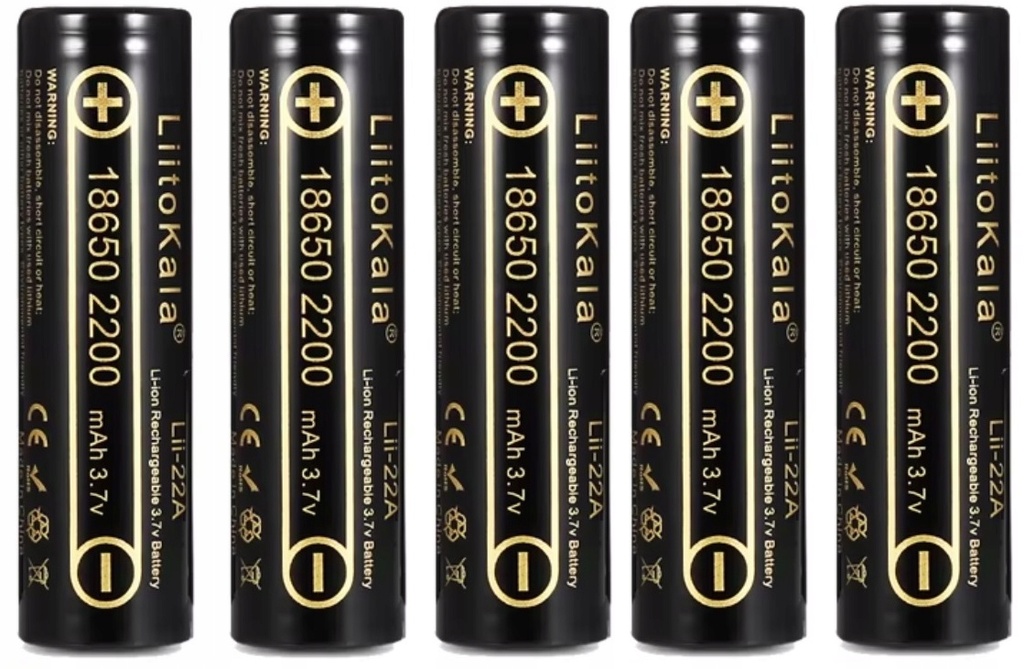 [5906893900937] Ogniwo Li-Ion Liitokala Lii-22A 18650 2200 mAh 3,7 V – 5 szt.