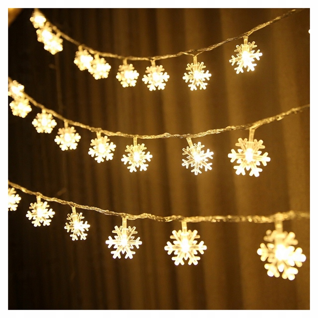 [5903899646999] Lampki śnieżynki na baterie RegMag 50 LED 5 m, 8 trybów