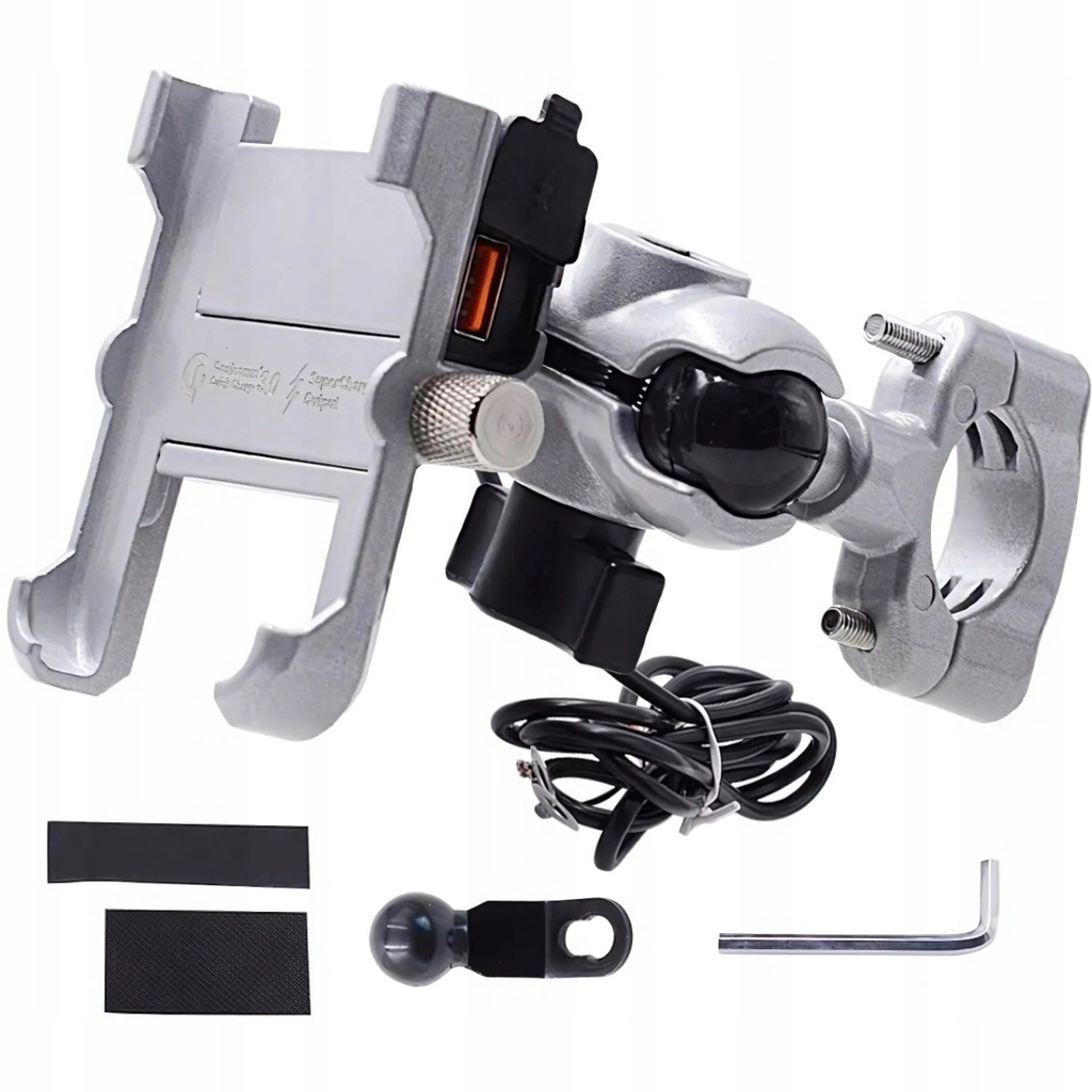 [5903899641642] Uchwyt na telefon na motocykl RegMag CS-855A1 z ładowarką USB