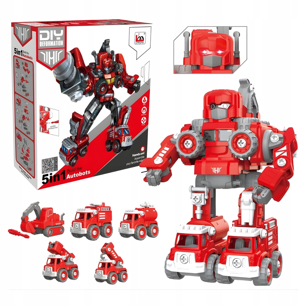 [5903899648122] Robot do składania 5w1 z pojazdami budowlanymi RegMag RS-01