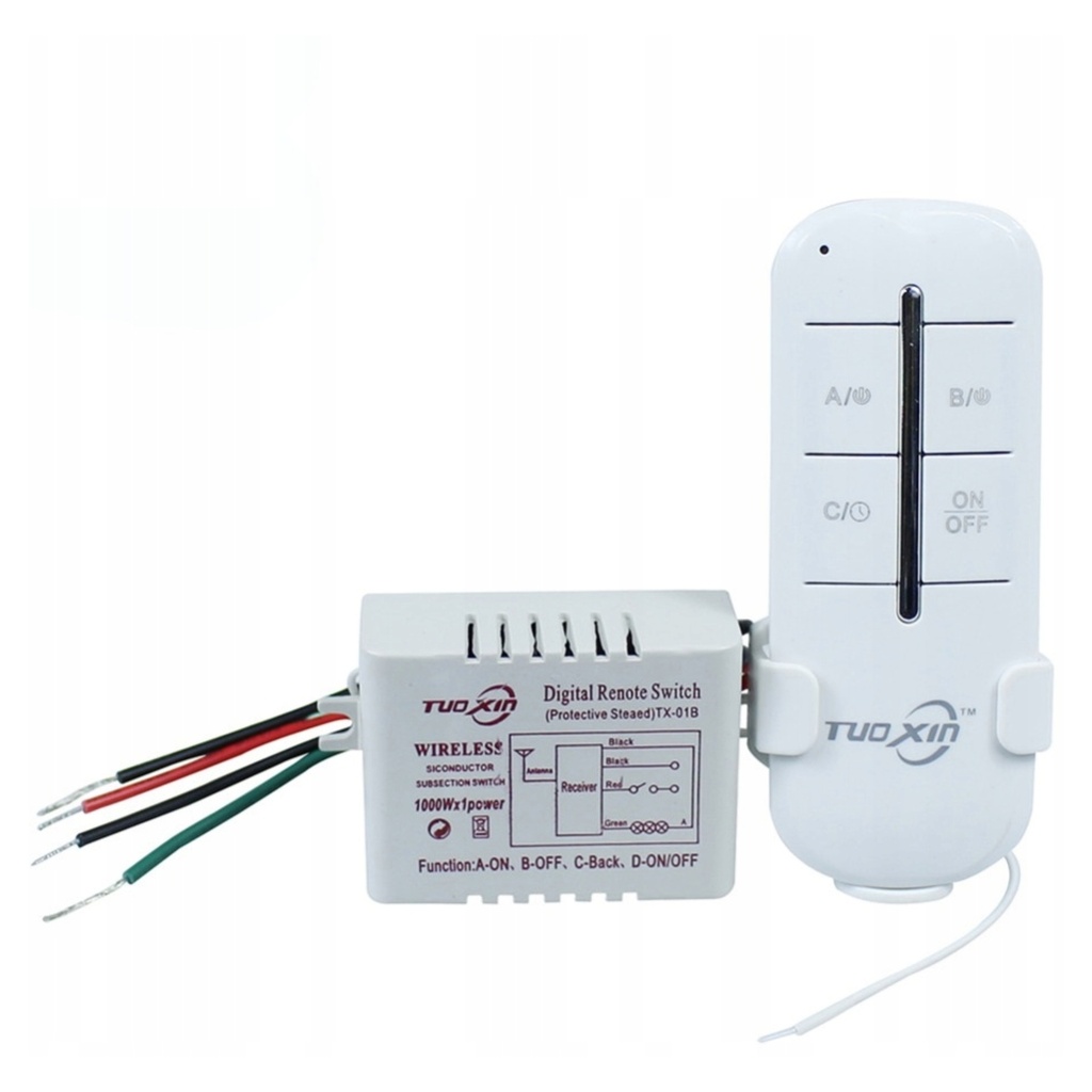 [5903899641321] Włącznik radiowy 230 V 1-kanałowy 1000 W z pilotem RegMag
