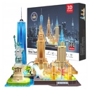 Puzzle 3D panorama Nowego Jorku LED 101 elementów