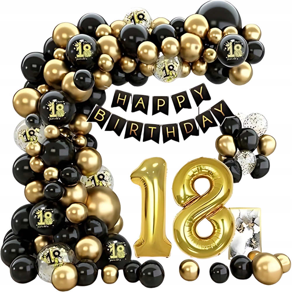[5906893900753] Girlanda balonowa PARTYLOON na 18. urodziny, 88 el.