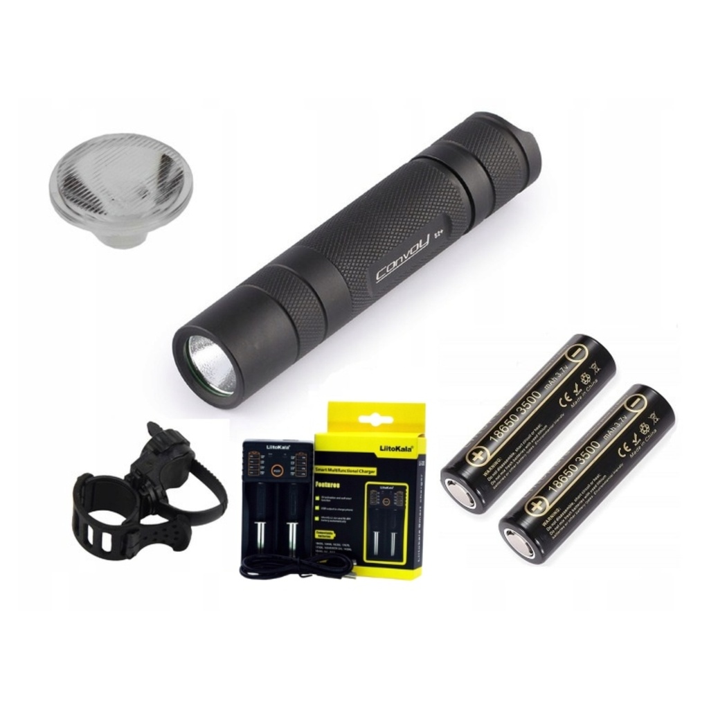 [5903899648405] Latarka rowerowa Convoy S2+ 1000 lm – zestaw z ładowarką