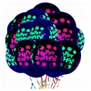 Balony neonowe UV Happy Birthday 25 cm – zestaw 100 szt.