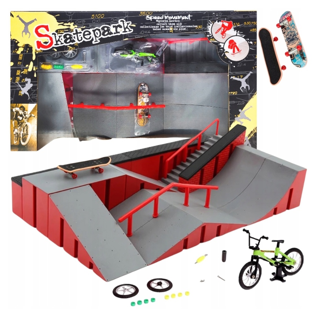 [5903899648238] Zestaw skateparku z fingerboardem i BMX RegMag FB-09-B