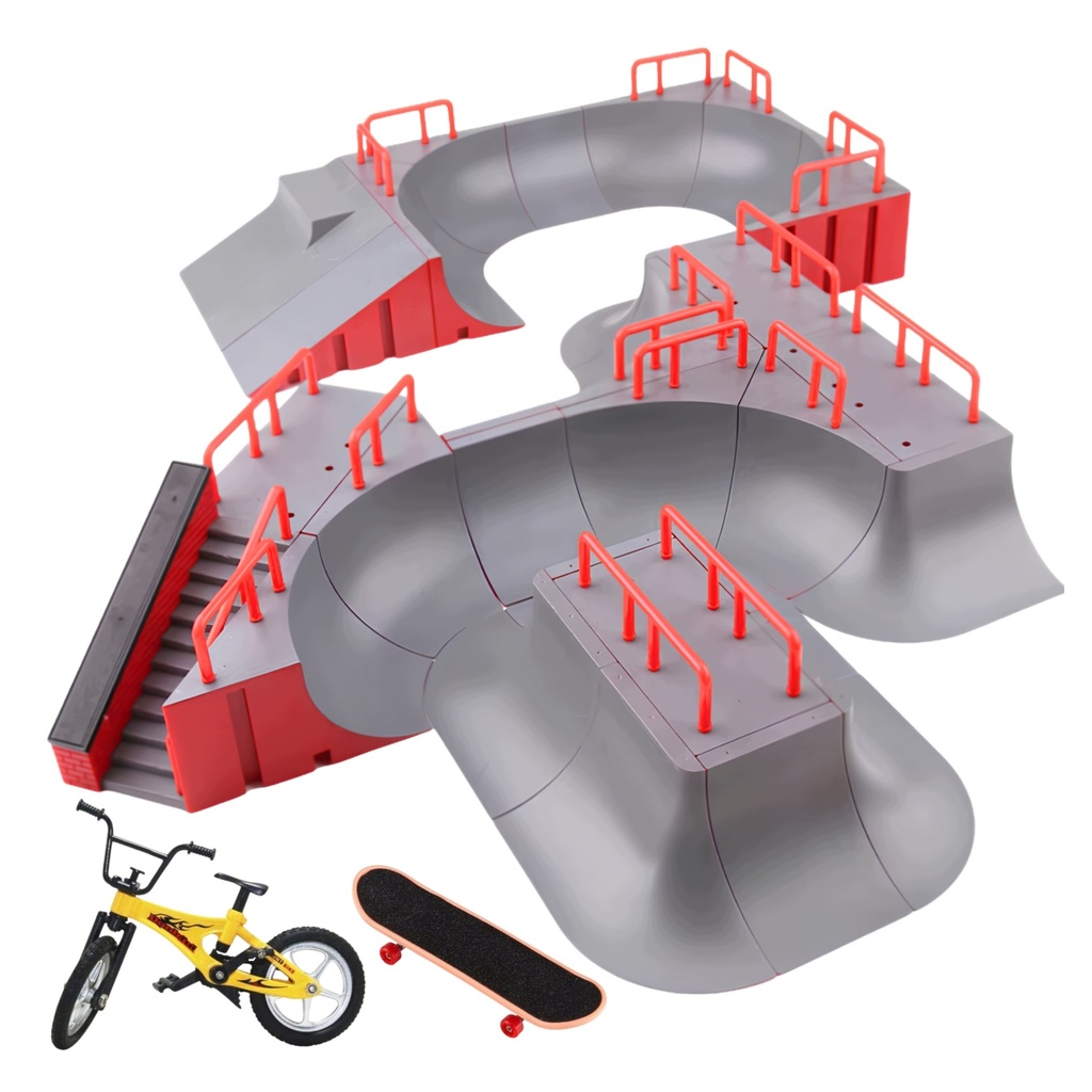 [5906893920287] Modułowy skatepark 6w1 z fingerboardem i BMX RegMag