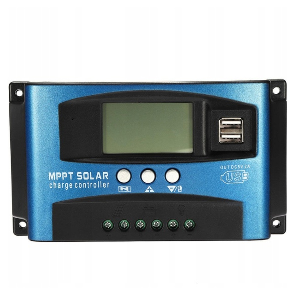 Solarny regulator ładowania 12 V / 24 V 40 A z LCD i USB RegMag
