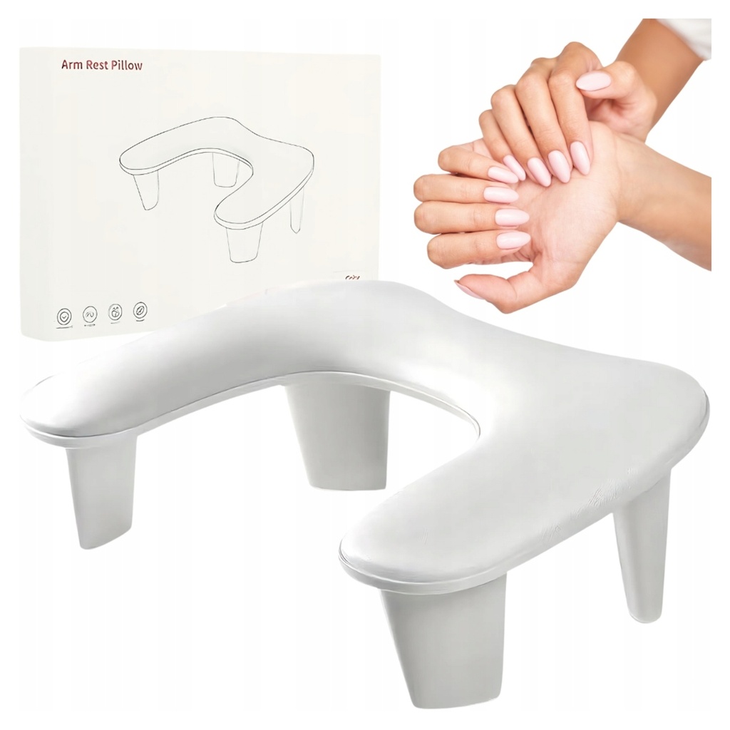 [5906893901927] Podłokietnik do manicure RegMag PB-02 w kształcie litery U, biały