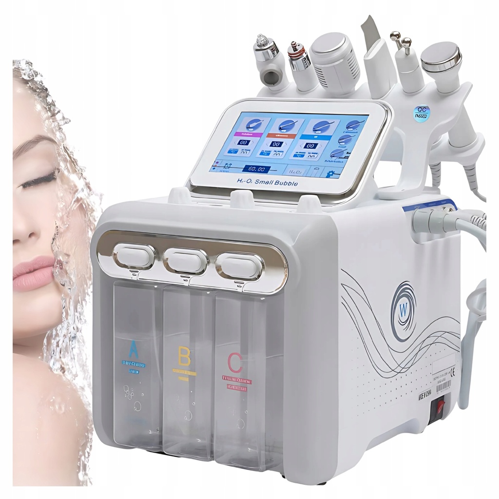 [5906893914880] Urządzenie do hydradermabrazji 7w1 RegMag – 6 głowic, wodór i RF