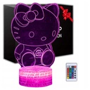 Lampka nocna 3D LED Hello Kitty z pilotem, 7 kolorów RegMag