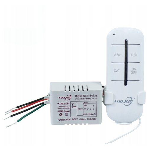 Włącznik radiowy 230 V 1-kanałowy 1000 W z pilotem RegMag