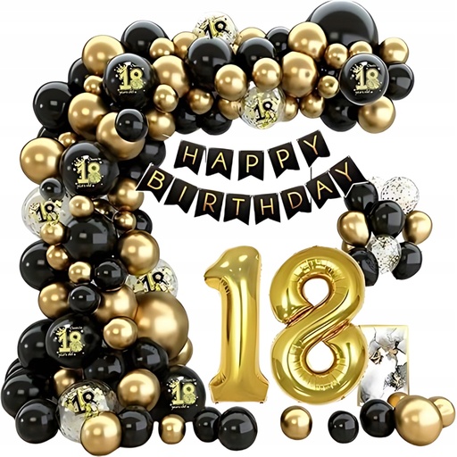 Girlanda balonowa PARTYLOON na 18. urodziny, 88 el.