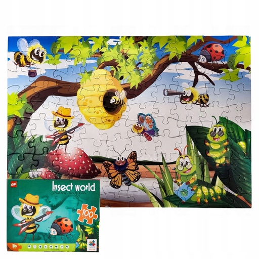 Puzzle dla dzieci Robaczki 100 elementów RegMag w pudełku z uchwytem