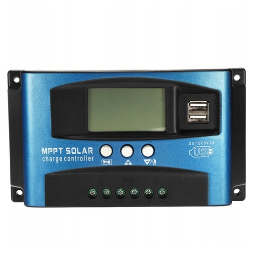 Solarny regulator ładowania 12 V / 24 V 40 A z LCD i USB RegMag
